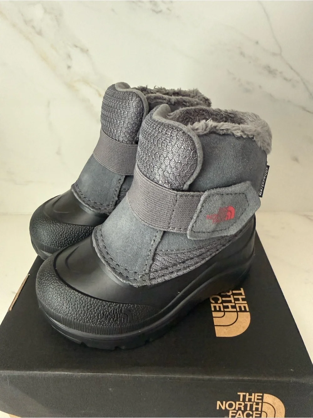 The North Face Kids' Gray Faux-Fur Snow Boots Waterproof
